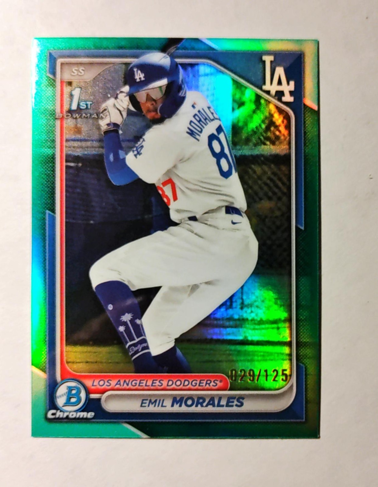 Emil Morales 2024 1st Bowman Chrome #BCP-221 Prospect AQUA REFRACTOR 029/125 J6