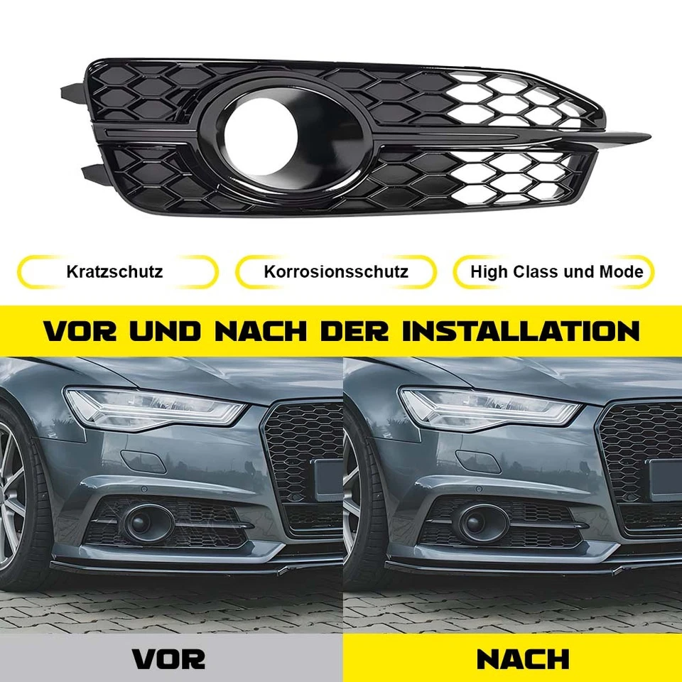 Stoßstangengitter SET schwarz glanz komplett für Audi A6 C7 S-Line ab 2014-2018 - Bild 4 von 4