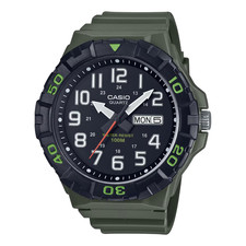 Casio MRW-210H-3AV Men's Green Analog Day Window Sport Watch WR 100M Resin Band