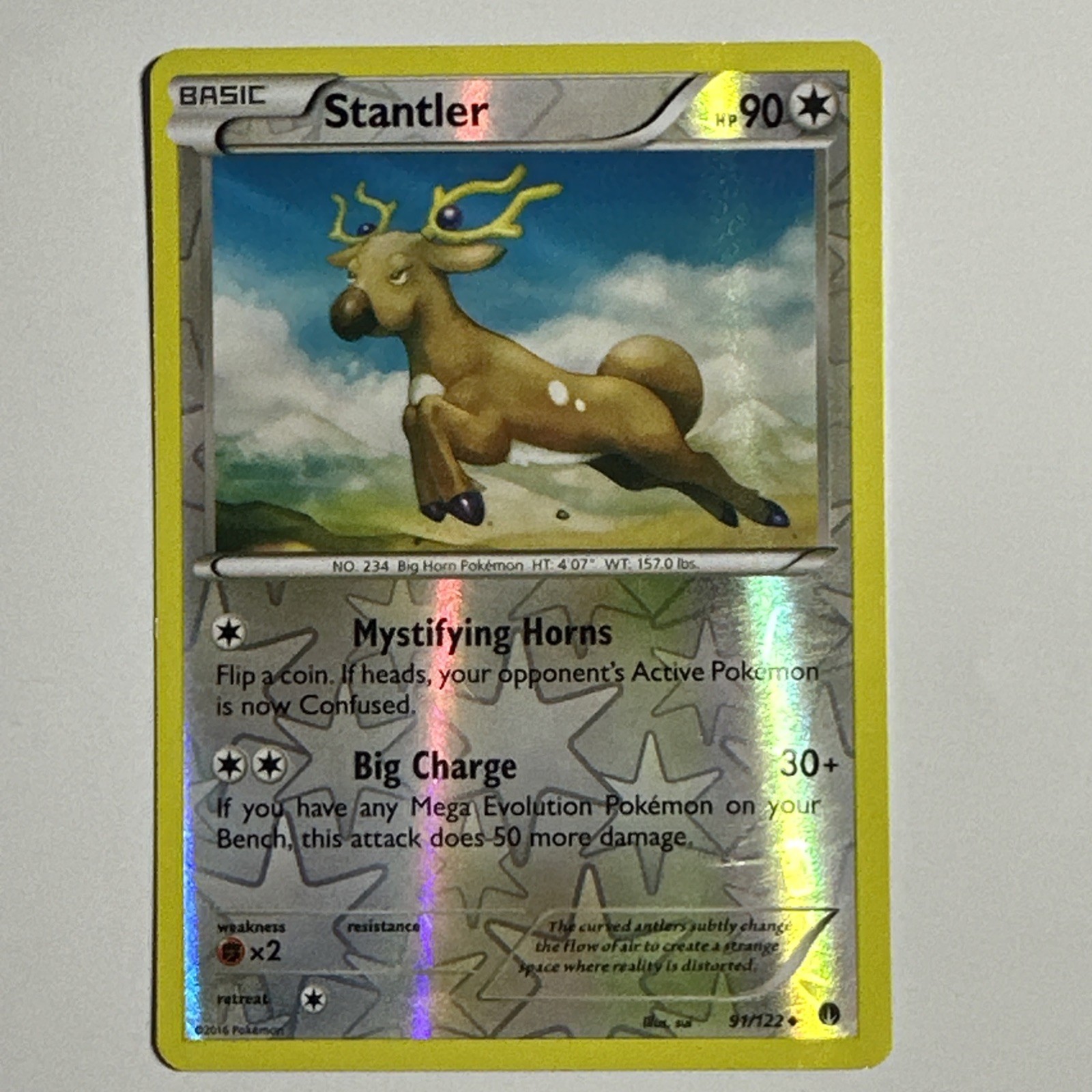Stantler 91/122 Reverse Holo Card XY BREAKpoint Pokemon TCG LP