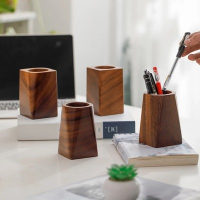 Holz Stifthalter Walnuss Desktop Organizer Office Schreibutensilien