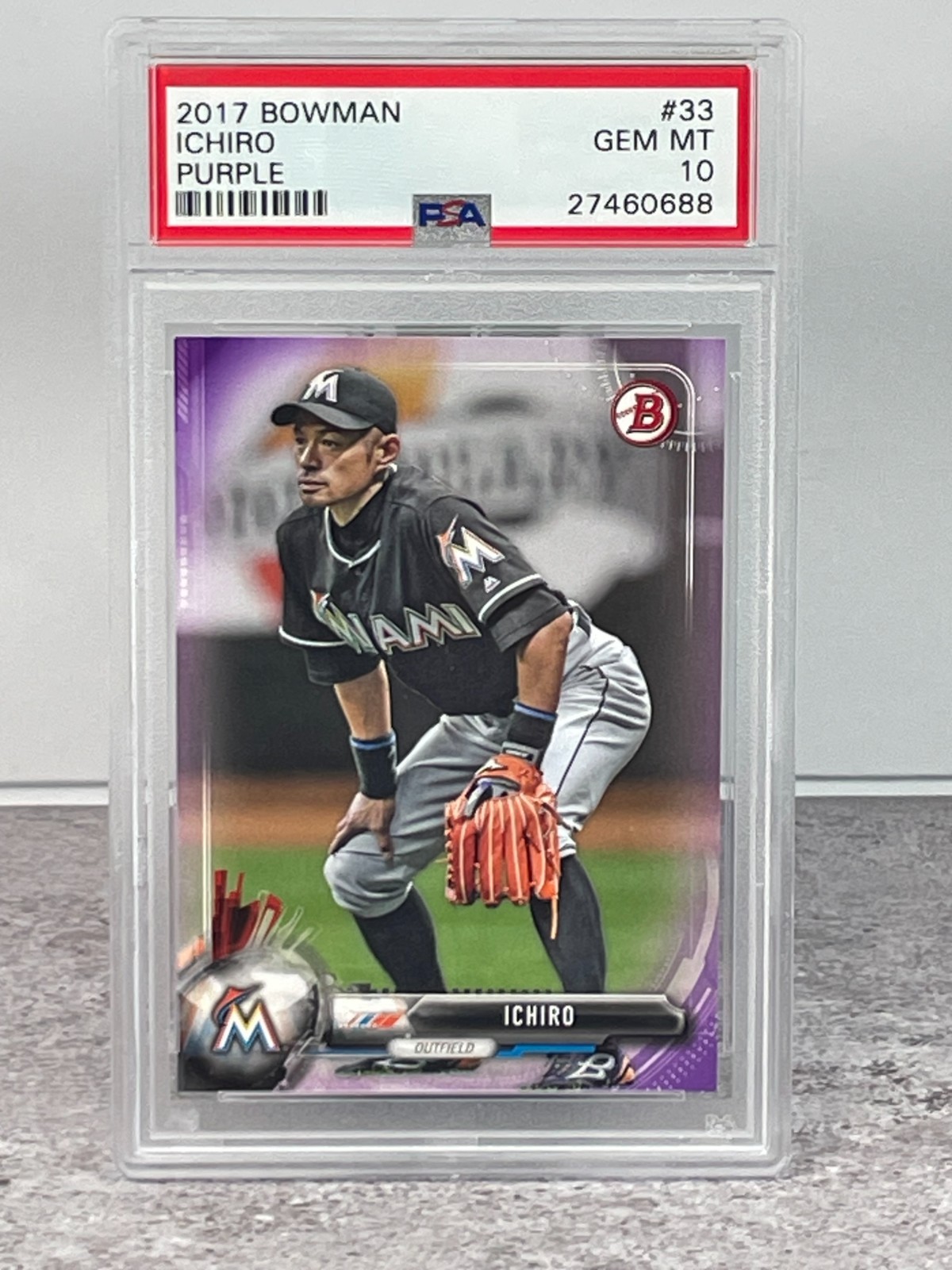 2017 Bowman - Ichiro Suzuki #33 Purple /250 - HOF PSA 10