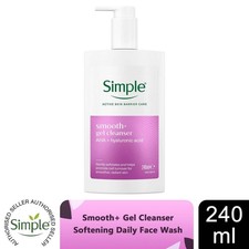 Simple Smooth+ Gel Facial Cleanser Softening Daily Face Wash, 240ml