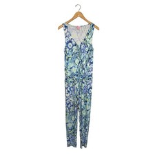 Lilly Pulitzer Paulina Jumpsuit Women  s Size S Indigo Sunset Swim Floral Preppy