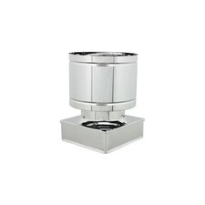 Fumaiolo da 40x40cm tipo botte 4 venti inox AISI 304 base quadra