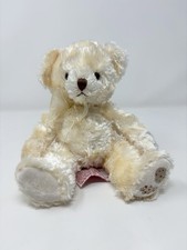 Russ Berrie Sugar Cookie Cream Teddy Bear Plush Ribbon Bow Beans Xmas Tree 22130