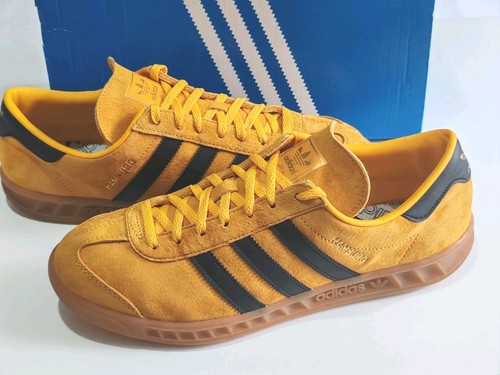 ADIDAS *HAMBURG* (FX5673) YELLOW/BLACK/GOLD MENS SUEDE TRAINERS UK 9 EU 43 1/3 - Picture 2 of 16