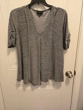 Women's AB Studio Short Sleeve Top - Size LX Shaded Gray