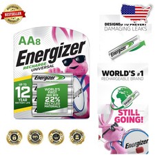 Universal Rechargeable AA Batteries 8pk 2000mAh NiMH Long Lasting Power