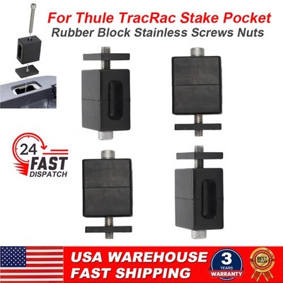 Rubber Block Stainless Screw For Thule TracRac Replace Stake Pocket Mount Kit