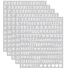 5 Sheets Small 0.5" Vinyl Alphabet Stickers   1000 Handwritten sticker White