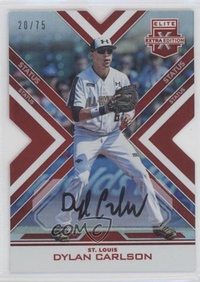 2016 Panini Elite Extra Edition Status Red Die-Cut 20/75 Dylan Carlson Auto 17a3