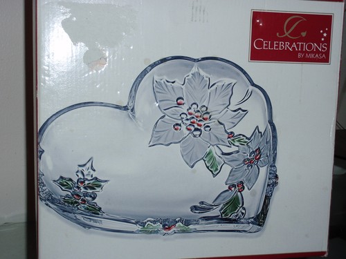 Celebrations by Mikasa Herzform Urlaub riesige schwere Glasschale Schale - Bild 1 von 9