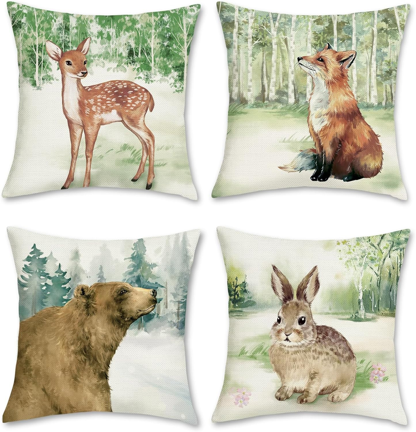 Copricuscini 45x45 Cervo Foresta | Federe Decorative Design Moderno