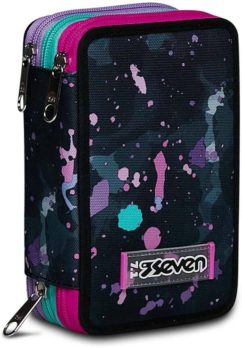 ASTUCCIO 3 ZIP accessoriato SEVEN girl FLUO STRING - SEVEN scuola 2023/24
