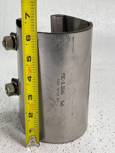 Pipe Repair Clamp 3" (3.50 OD) x 6" Long, 2-Bolt, FORD METER BOX FSC-3.5x6 - Picture 9 of 9