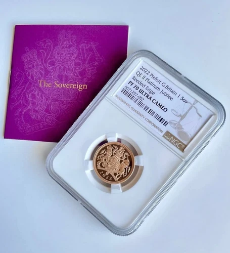 QEⅡPlatinum Jubilee 2022 G,Britain Reeded Edge 1 Sov PF70UC NGC Gold coin
