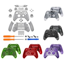 For Xbox Series X S Faceplate  Back Shell Grips Cover Buttons Clear Replacement