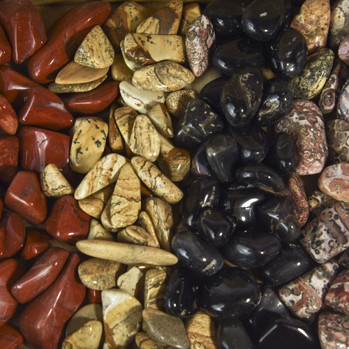 1 lb Tumbled Stone Collection Onyx Red, Picture, Leopard Jasper Bulk Rocks - Picture 2 of 3