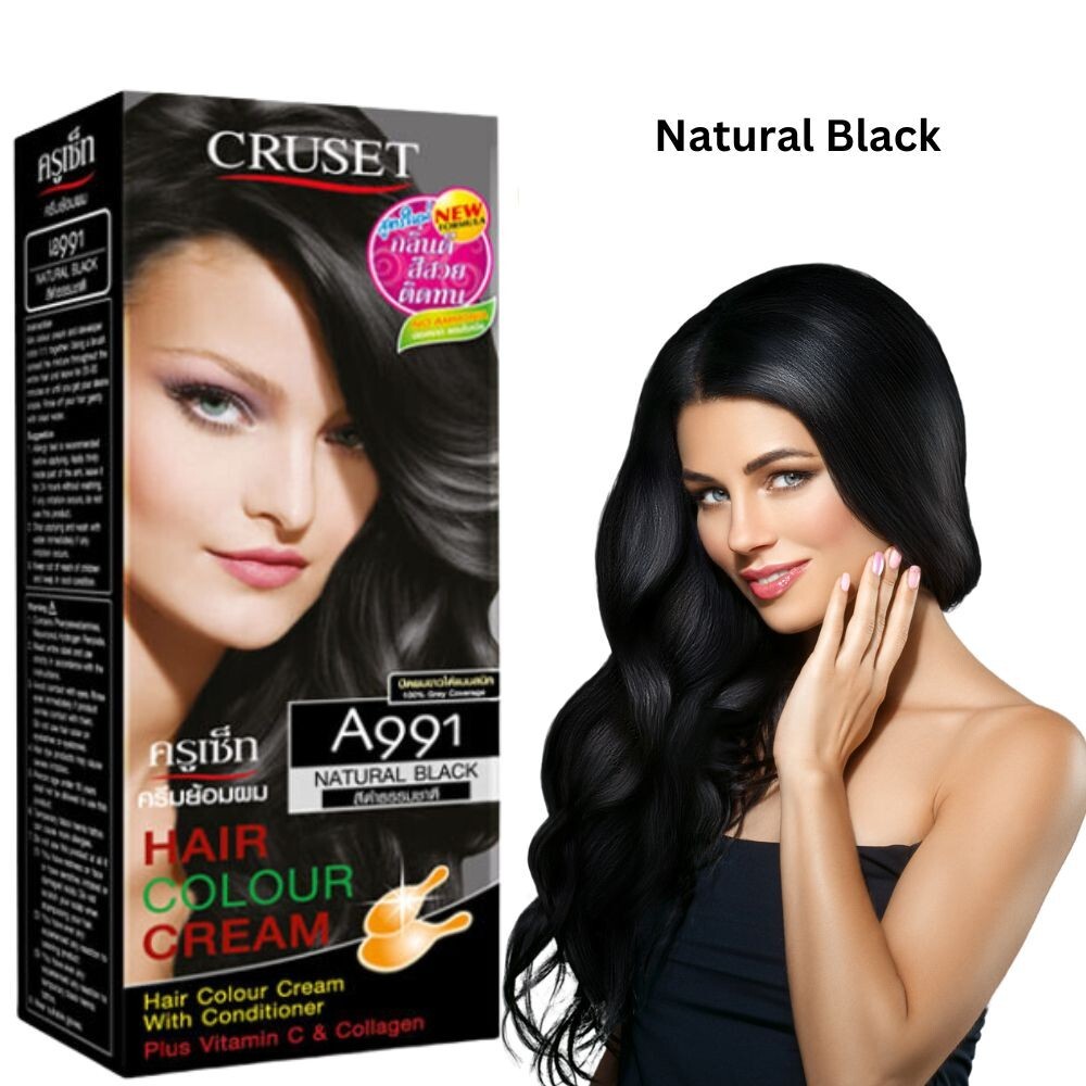 Hair Dye Color Cream Black Natural Color CRUSET No.A991 Unisex 2