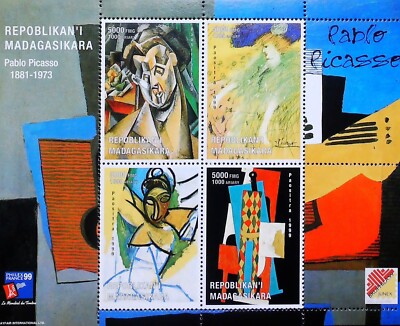 PAINTINGS OF PABLO PICASSO BRUPHILA PHILEX FRANCE 99 1999 MNH** Sheet LX93
