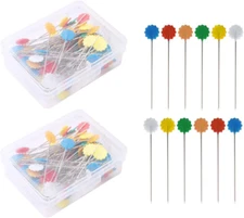 Quilting Pins 200Pcs Flat Head Decorative Sewing Pins/Long Straight Pins/Flower