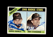 Darold Knowles & Andy Etchebarren 1965 Topps authentic autographed card
