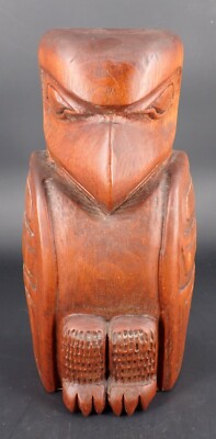 Solid Wood Carved Eagle Totem by J Michael Funter Bay Alaska Weimer Gallery