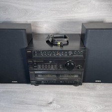AIWA CX-33K Stereo Cassette Ricevitore Componente System + Altoparlanti Testato Funzionante 