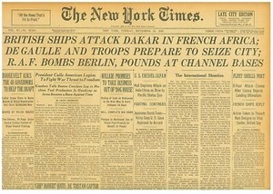 9 1940 Wwii September 24 British Attack Dakar Bomb Berlin Egypt Martial Law Ebay