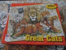 GREAT CATS 550 PC JIGSAW PUZZLE GREAT AMERICAN PUZZLE FACTORY USED 100 COMPLETE