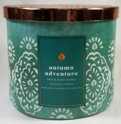 Bath & Body Works AUTUMN ADVENTURE Three Wick Large Scented Candles 14.5 oz