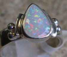 Multicolor Crystal Opal - 2 Karat 950er Silberring Größe 18,4 / 58 mm