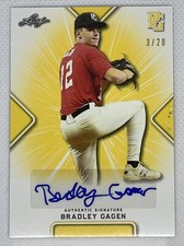 2021 LEAF PERFECT GAME AUTO BRADLEY GAGEN YELLOW PAPER 3/20