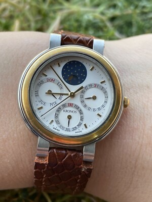 KRONOS WATCH TRIPLE DATE MOONPHASE 564305 QUARTZ