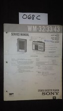 Sony WM-32 33 43 stereo walkman cassette player Service Manual original repair
