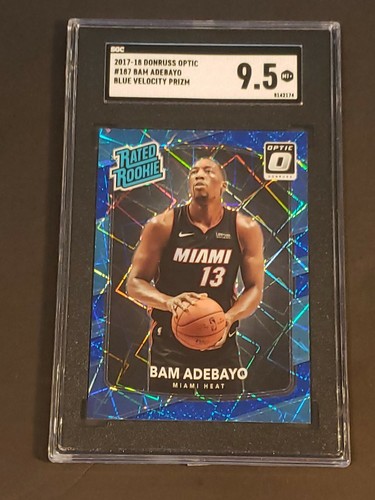2017 Donruss Optic Blue Velocity Prizm #187 Bam Adebayo RC SGC 9.5 Rookie