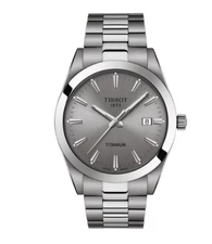 Tissot Gentleman Quartz Titanium Grey Dial Grey Strap Men's Watch T1274104408100