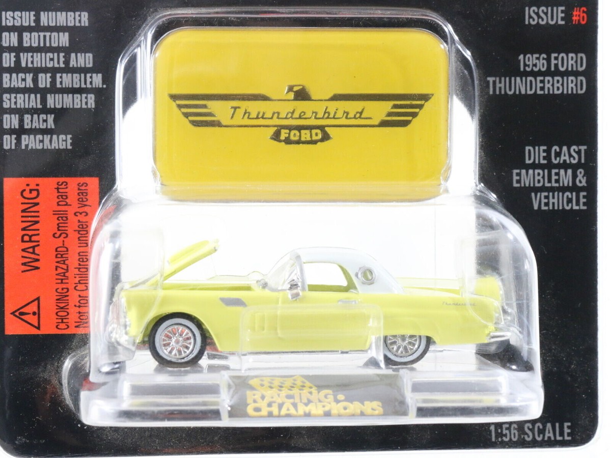 1956 Ford Thunderbird #6 Racing Champions Yellow Mint Ed 1:56