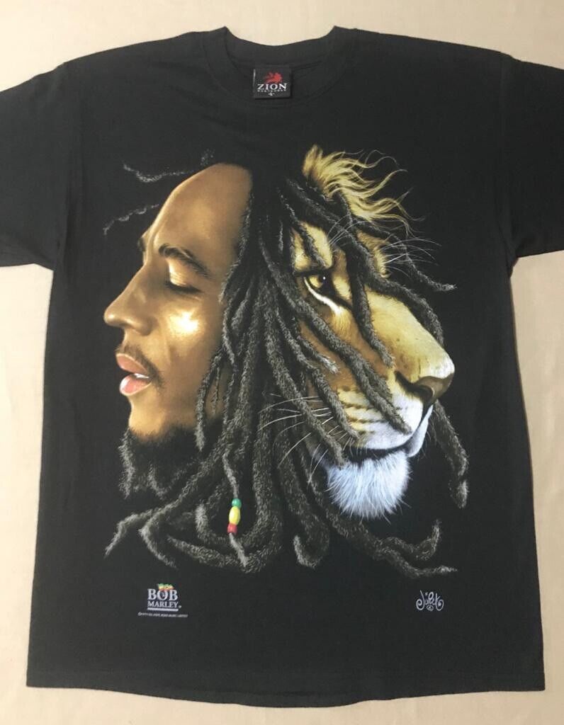 Vintage 2000 ZION ROOTSWEAR Men's BOB MARLEY Lion Dreads T Vintage 2000 ZION ROOTSWEAR Men's BOB MARLEY Lion Dreads T