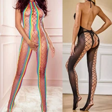 Romantic Lady Bodystocking Stocking Bodysuit Babydoll Fishnet Sleepwear Lingerie