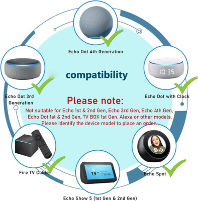 15W Power Adapter for Echo Show 5,Echo Spot,Echo Dot 3rd/4th Gen