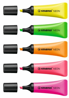 Textmarker STABILO NEON Highlighter in Tubenform Alle Farben
