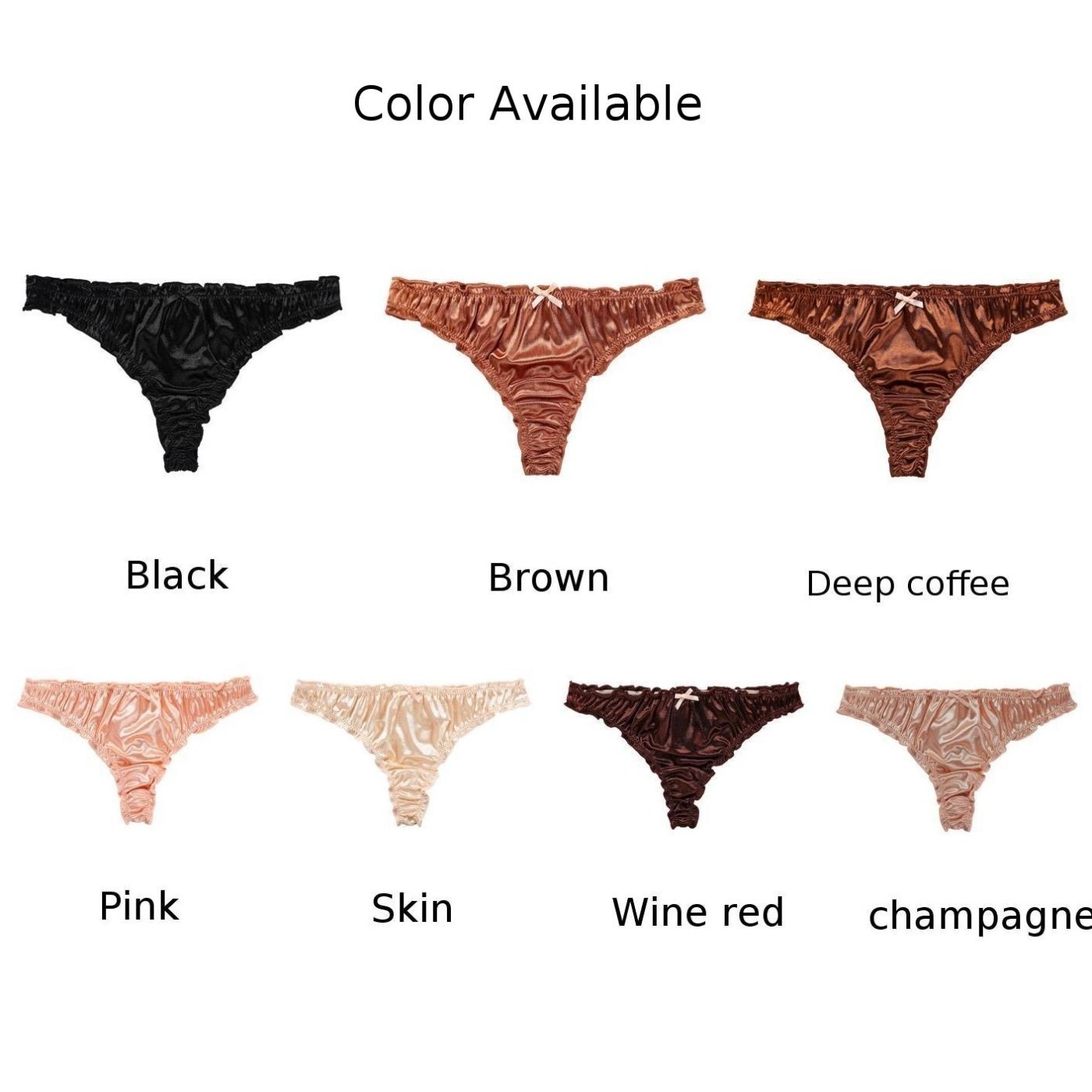 Silk Satin Thong Gstring Knickers Sexy Lingerie Underwear Panties