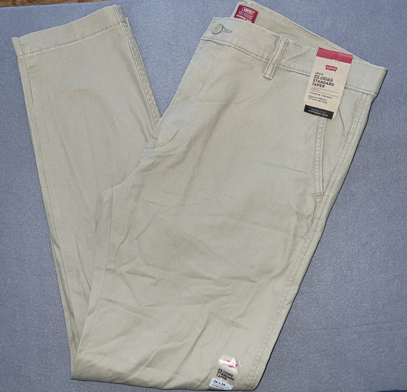 Levi's Pants Men's 36x34 XX Chino Relaxed Taper Khaki Cotton Security Pocket NWT