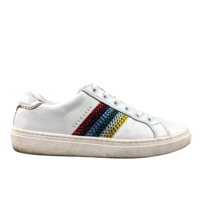 Skechers Women's Size Goldie Rainbow Rocker White Leather