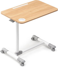 Overbed Table with Wheels, Rolling Tray Table, Hospital Bed Table, Adjustable Ov