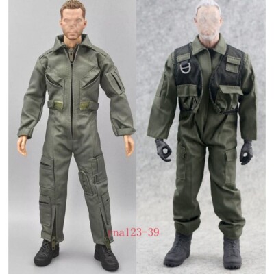 1/6 Scale Pilot Overalls Combat Jumpsuit Uniform Clothes Outfits 12 ...