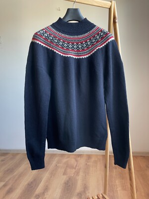 Uniqlo x J.W.Anderson Fair Isle Wollpullover mit Stehkragen Größe M