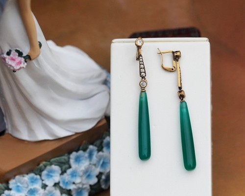 Orecchini a goccia Art Deco - Ago in argento 925